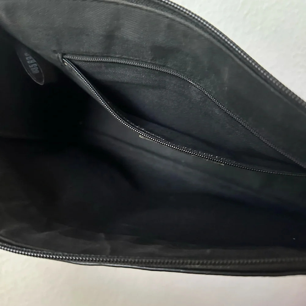LIZ CLAIBORNE Black Gray Leather Crossbody Bag Vintage - Picture 8 of 9